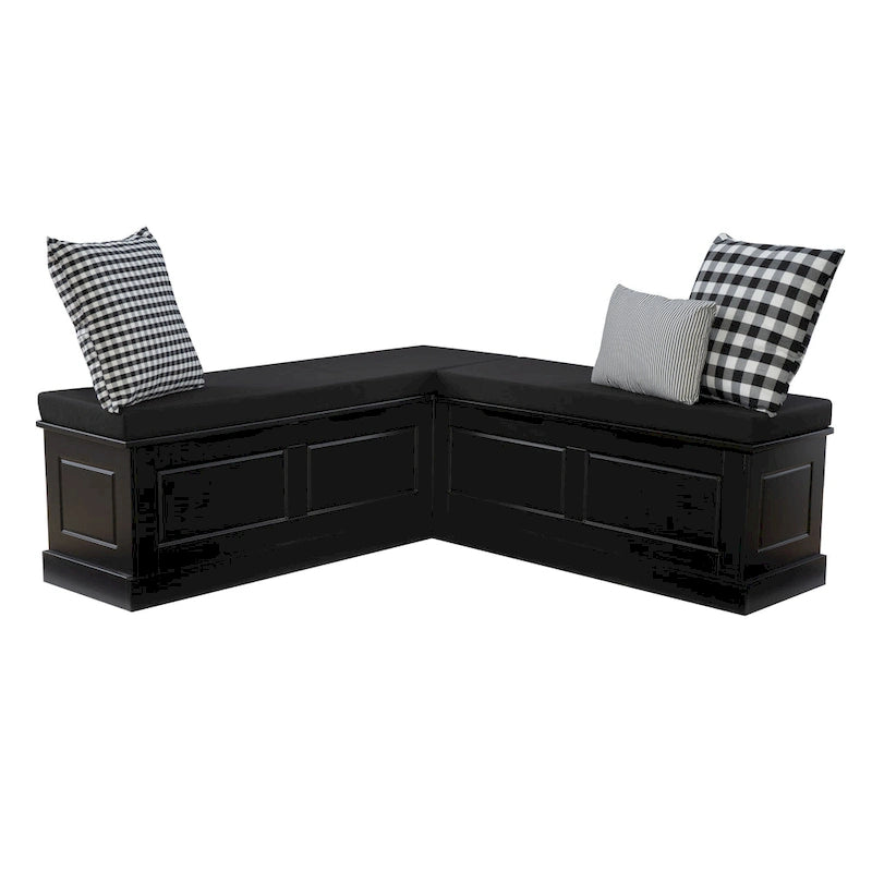 Ensemble de coussins Josie Black Nocker en bois sans dossier