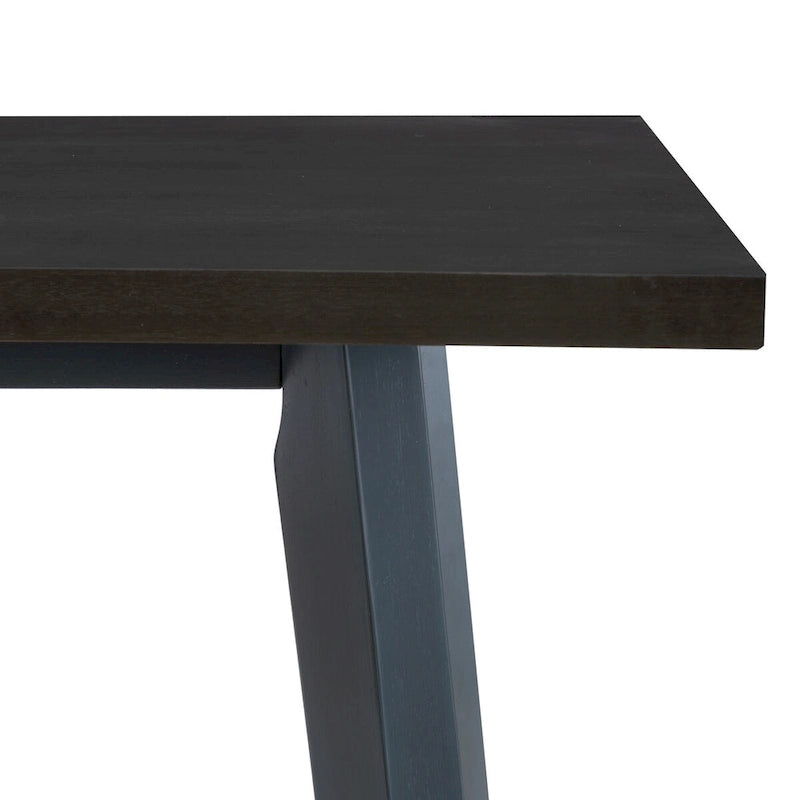 Table de salle à manger haute en bois Kiri bleu/gris