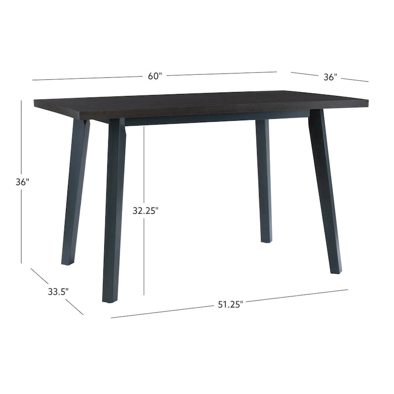 Table de salle à manger haute en bois Kiri bleu/gris