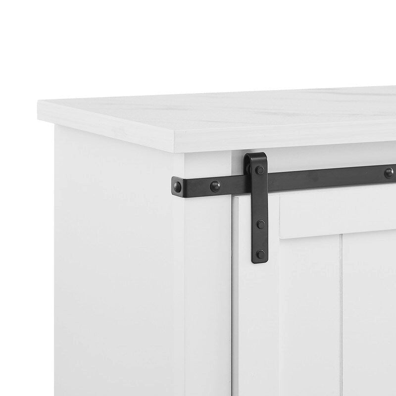Meuble bar rustique de 119 cm avec porte coulissante de style grange