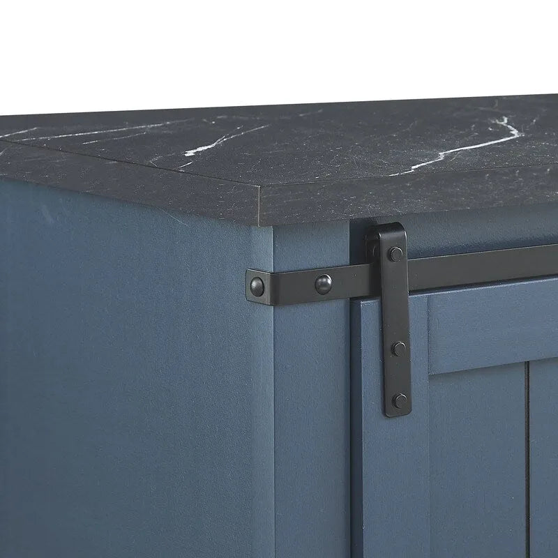 Meuble bar rustique de 119 cm avec porte coulissante de style grange