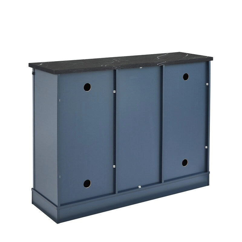 Meuble bar rustique de 119 cm avec porte coulissante de style grange