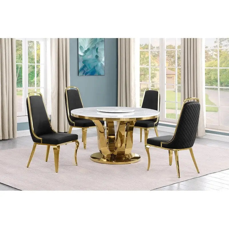 Ensemble de salle à manger rond 5 pièces Best Quality Furniture D325-SC314-7