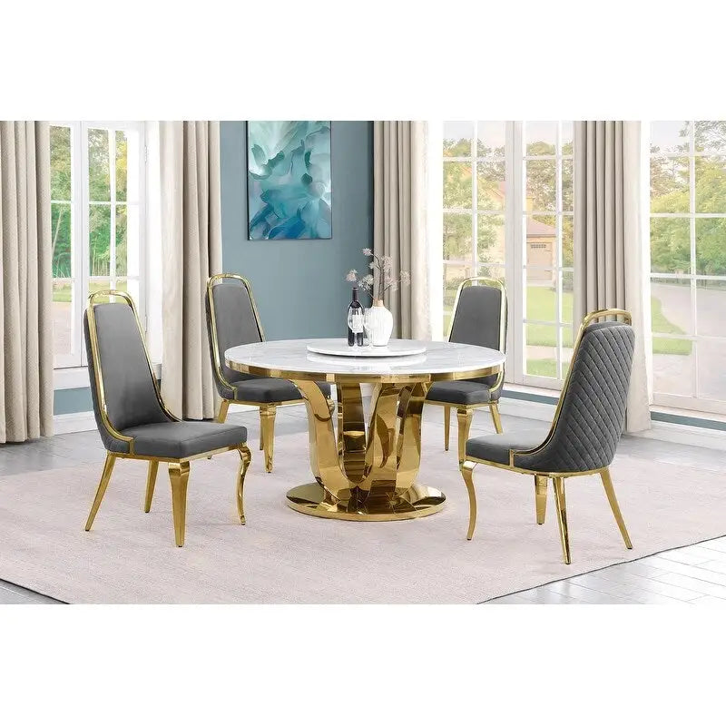 Ensemble de salle à manger rond 5 pièces Best Quality Furniture D325-SC314-7