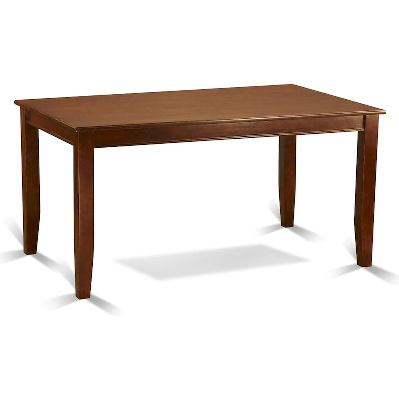 Ensemble de cuisine 7 pièces East West Furniture comprenant une table rectangulaire et 6 chaises de salle à manger en similicuir, couleur acajou.