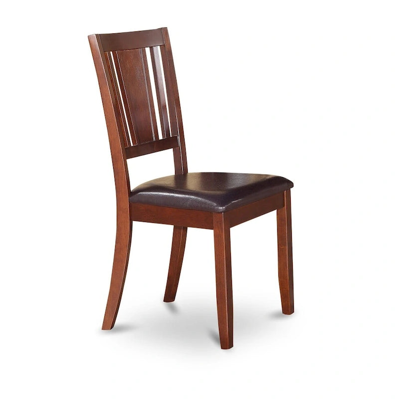 Ensemble de cuisine 7 pièces East West Furniture comprenant une table rectangulaire et 6 chaises de salle à manger en similicuir, couleur acajou.