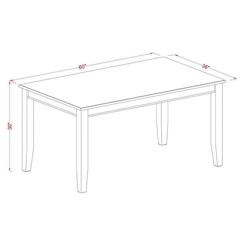 Ensemble de cuisine 7 pièces East West Furniture comprenant une table rectangulaire et 6 chaises de salle à manger en similicuir, couleur acajou.