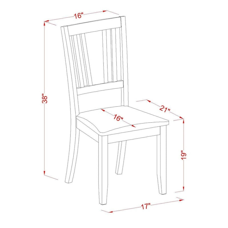 Ensemble de cuisine 7 pièces East West Furniture comprenant une table rectangulaire et 6 chaises de salle à manger en similicuir, couleur acajou.