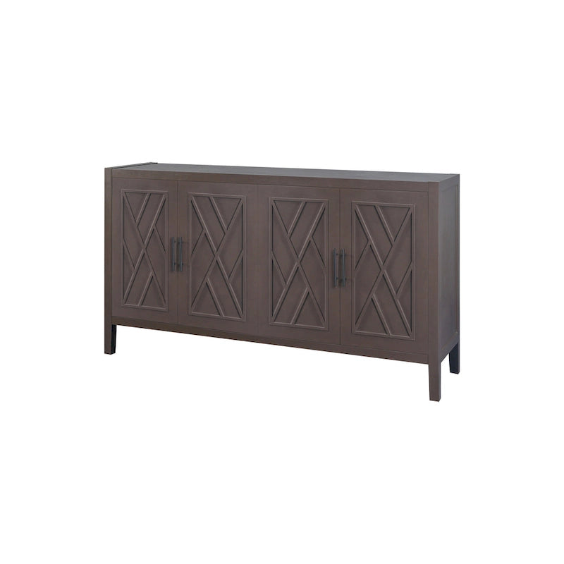 Buffet d'appoint à 4 portes en bois sergé