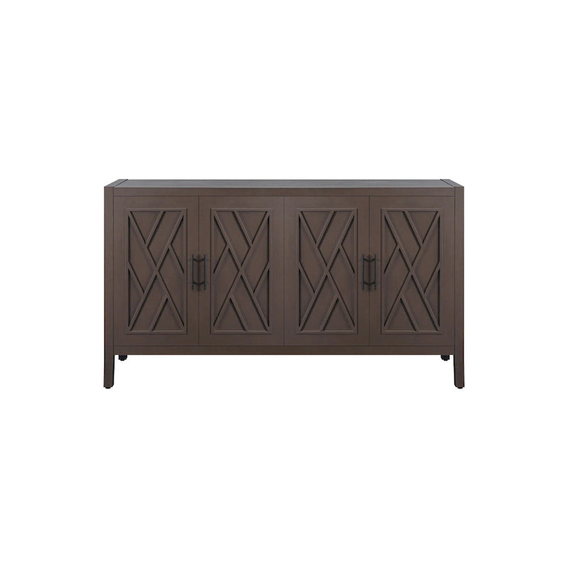 Buffet d'appoint à 4 portes en bois sergé