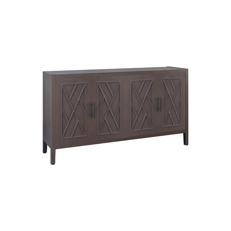 Buffet d'appoint à 4 portes en bois sergé