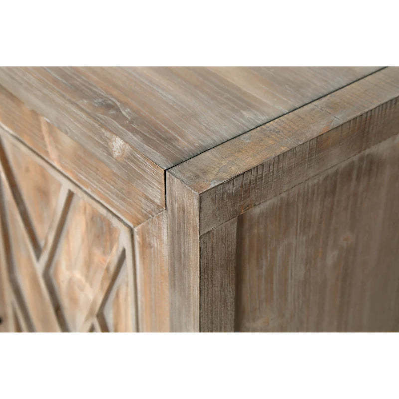 Buffet d'appoint à 4 portes en bois sergé