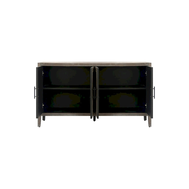 Buffet d'appoint à 4 portes en bois sergé