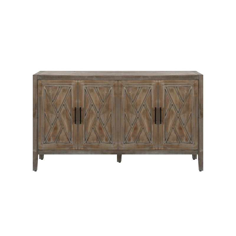 Buffet d'appoint à 4 portes en bois sergé