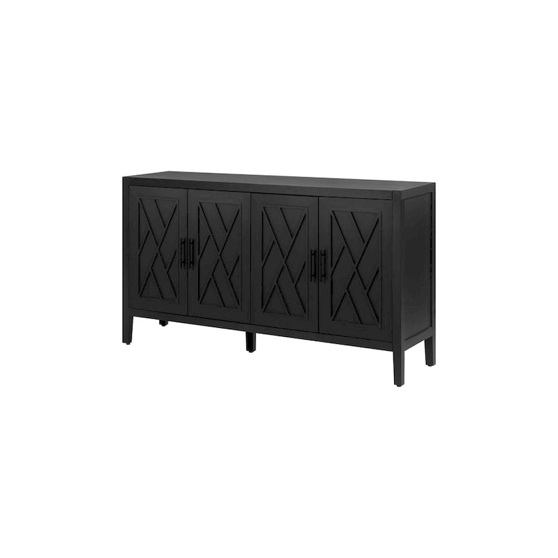 Buffet d'appoint à 4 portes en bois sergé