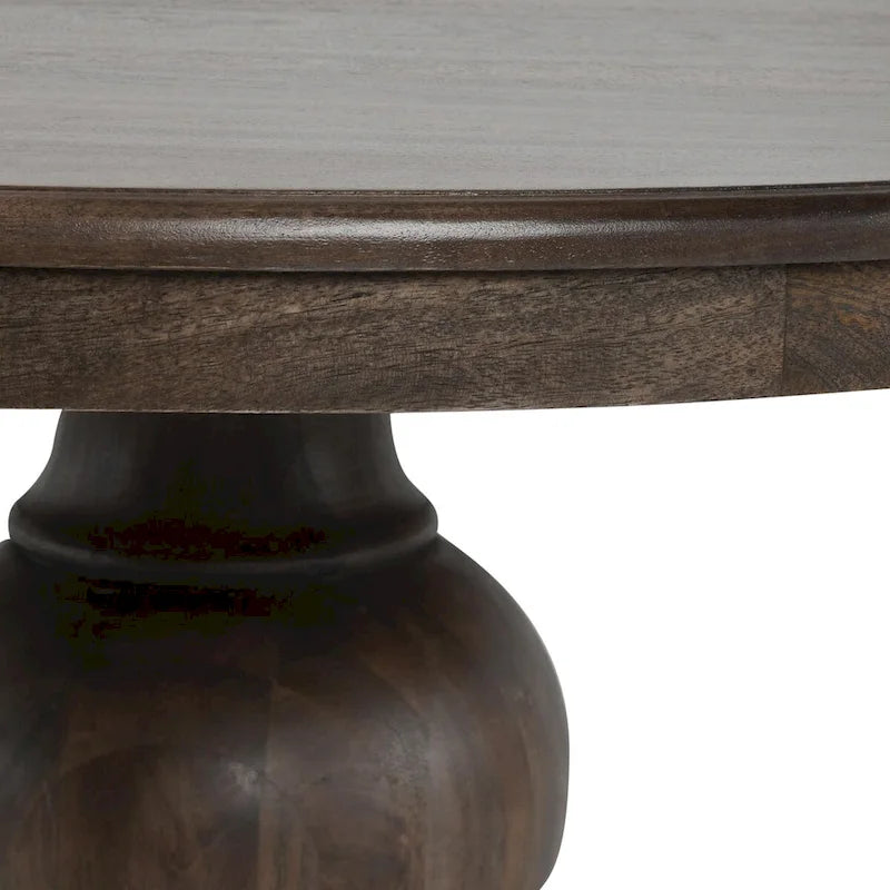 Table de salle à manger ronde Classic Home Brookside 60, couleur marron cacao - 60 po L x 60 po P x 30 po H