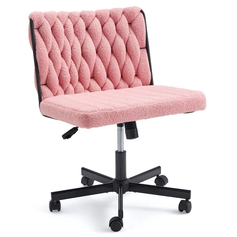 Chaise de bureau EROMMY à jambes croisées, sans accoudoirs, avec roulettes et hauteur réglable. Idéale pour le bureau, la chambre ou le salon.