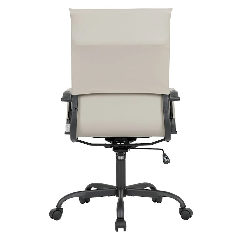 Fauteuil de bureau pivotant Harris en cuir côtelé, dossier haut réglable, structure en métal noir, idéal pour les réunions à domicile, les conférences et les travaux informatiques.