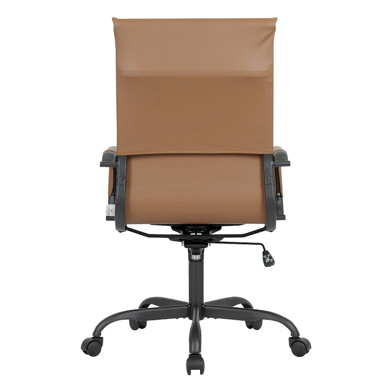 Fauteuil de bureau pivotant Harris en cuir côtelé, dossier haut réglable, structure en métal noir, idéal pour les réunions à domicile, les conférences et les travaux informatiques.