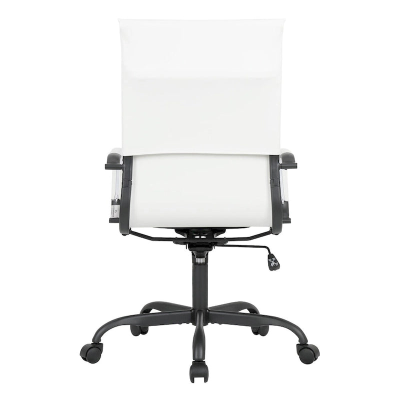 Fauteuil de bureau pivotant Harris en cuir côtelé, dossier haut réglable, structure en métal noir, idéal pour les réunions à domicile, les conférences et les travaux informatiques.