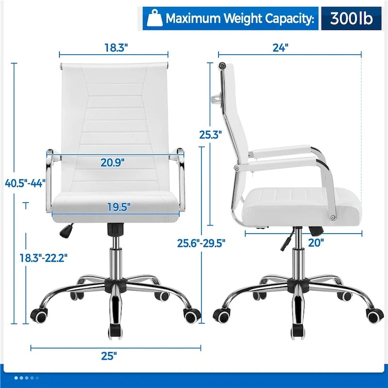 Chaise de bureau moderne Yaheetech en similicuir avec piètement en métal - Non disponible