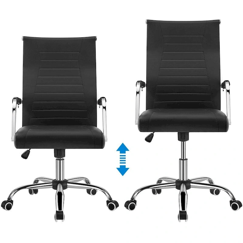 Chaise de bureau moderne Yaheetech en similicuir avec piètement en métal - Non disponible