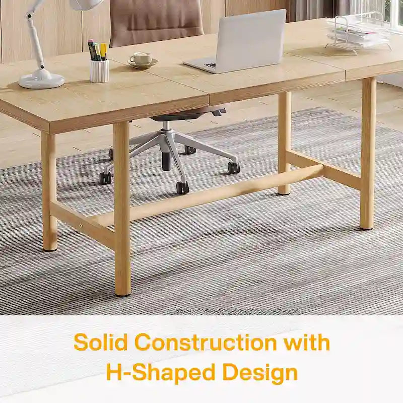 Table de conférence rectangulaire, table de salle de réunion moderne de 160 cm (63 pouces) pour 6 personnes