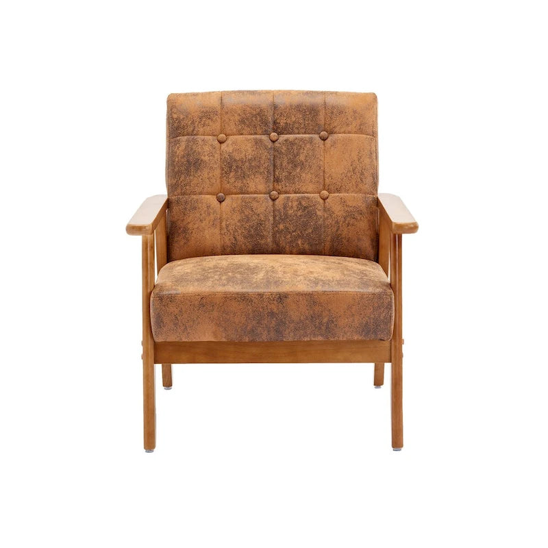 Ensemble de 2 fauteuils d'appoint avec table d'appoint et accoudoirs pour salon, chambre ou bureau - 78 cm (H) x 65 cm (L) x 71 cm (P)