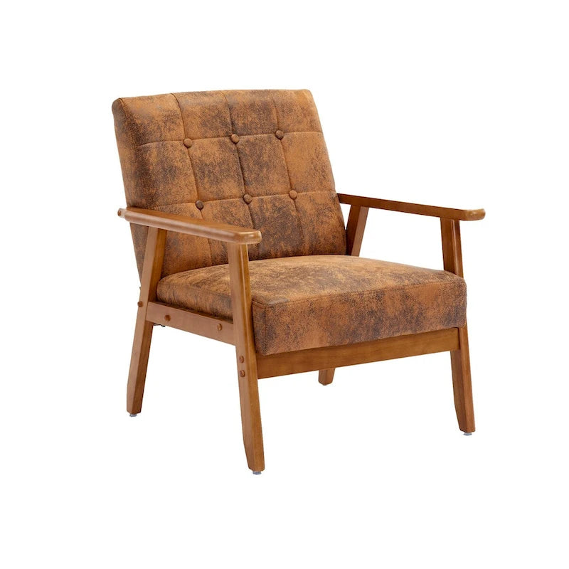 Ensemble de 2 fauteuils d'appoint avec table d'appoint et accoudoirs pour salon, chambre ou bureau - 78 cm (H) x 65 cm (L) x 71 cm (P)