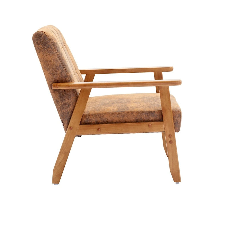 Ensemble de 2 fauteuils d'appoint avec table d'appoint et accoudoirs pour salon, chambre ou bureau - 78 cm (H) x 65 cm (L) x 71 cm (P)