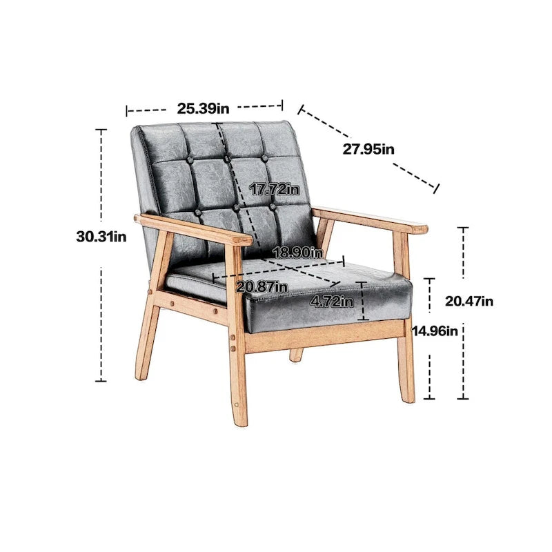 Ensemble de 2 fauteuils d'appoint avec table d'appoint et accoudoirs pour salon, chambre ou bureau - 78 cm (H) x 65 cm (L) x 71 cm (P)