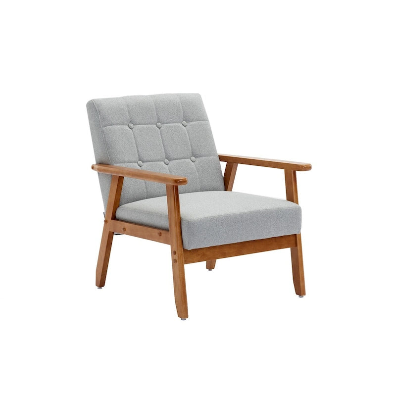 Ensemble de 2 fauteuils d'appoint avec table d'appoint et accoudoirs pour salon, chambre ou bureau - 78 cm (H) x 65 cm (L) x 71 cm (P)