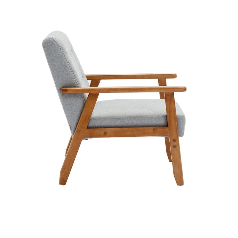 Ensemble de 2 fauteuils d'appoint avec table d'appoint et accoudoirs pour salon, chambre ou bureau - 78 cm (H) x 65 cm (L) x 71 cm (P)