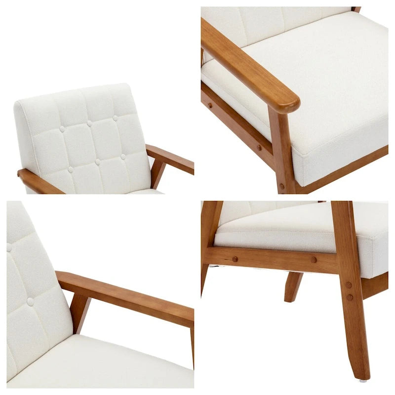 Ensemble de 2 fauteuils d'appoint avec table d'appoint et accoudoirs pour salon, chambre ou bureau - 78 cm (H) x 65 cm (L) x 71 cm (P)