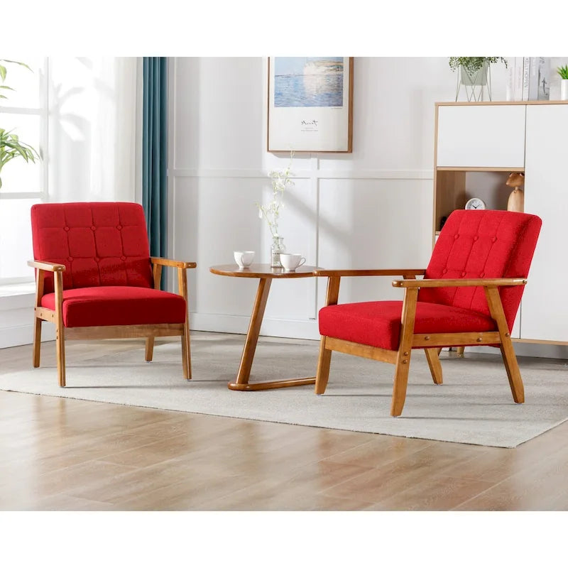 Ensemble de 2 fauteuils d'appoint avec table d'appoint et accoudoirs pour salon, chambre ou bureau - 78 cm (H) x 65 cm (L) x 71 cm (P)