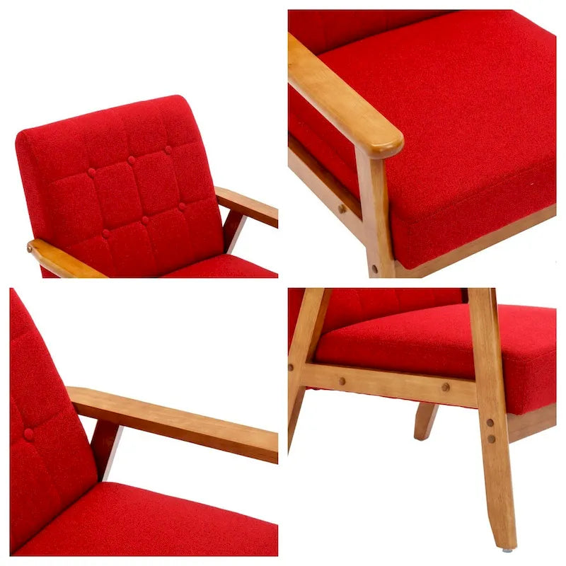 Ensemble de 2 fauteuils d'appoint avec table d'appoint et accoudoirs pour salon, chambre ou bureau - 78 cm (H) x 65 cm (L) x 71 cm (P)