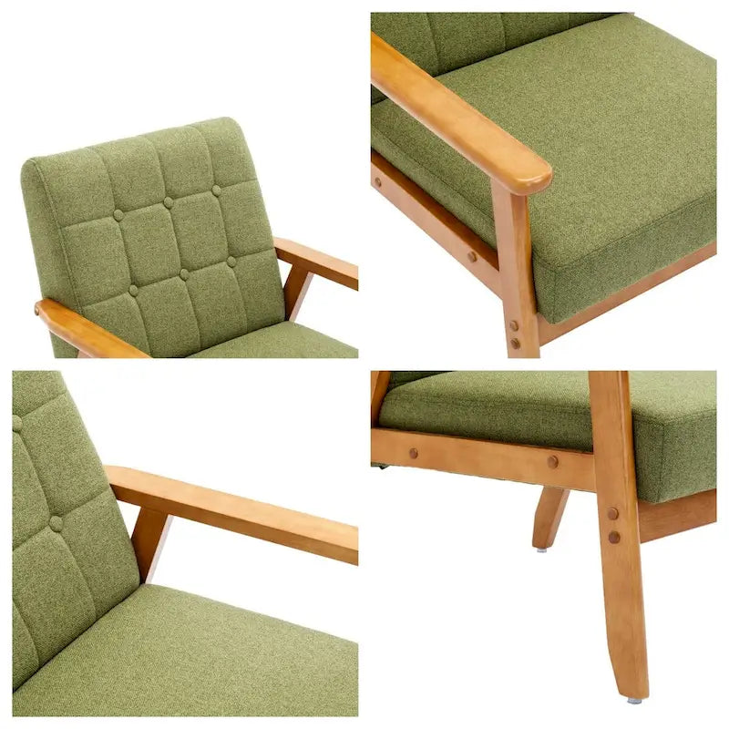 Ensemble de 2 fauteuils d'appoint avec table d'appoint et accoudoirs pour salon, chambre ou bureau - 78 cm (H) x 65 cm (L) x 71 cm (P)