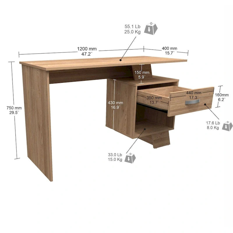 Bureau asymétrique par Inval