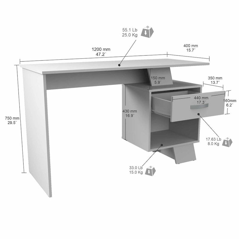 Bureau asymétrique par Inval