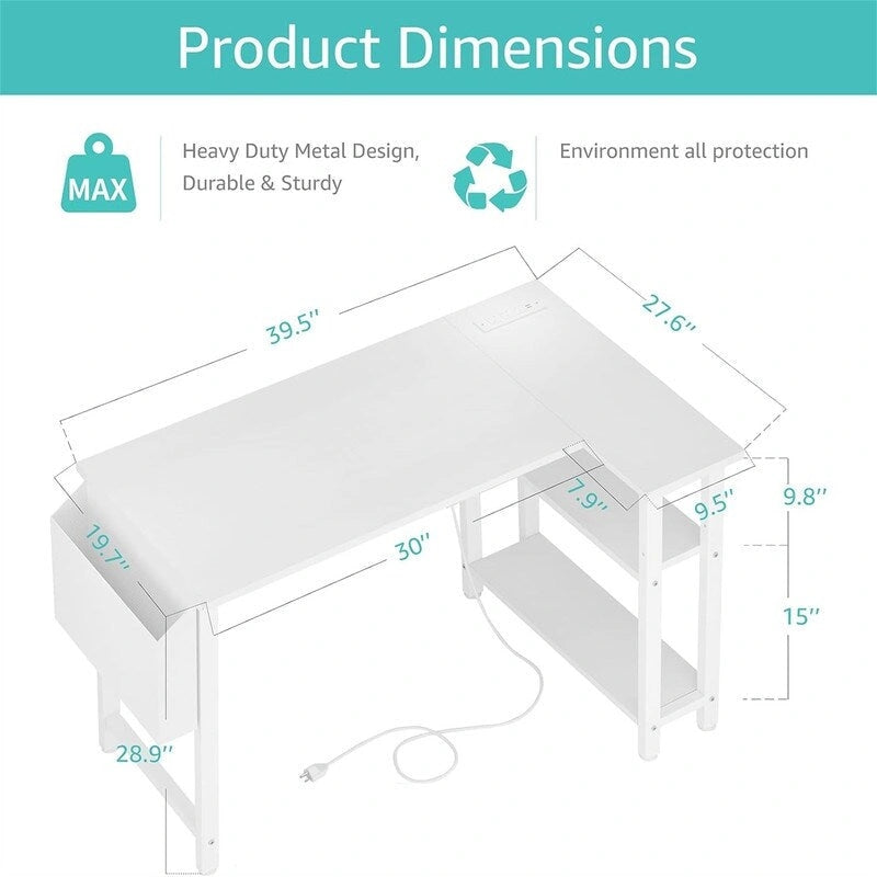 Bureau d'ordinateur en forme de L