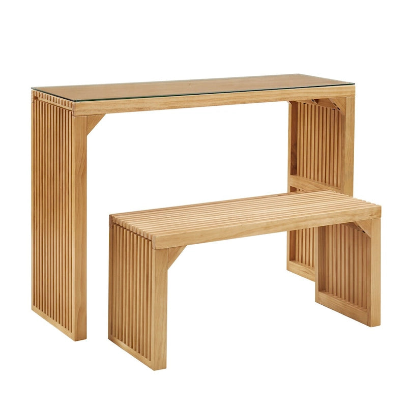 Ensemble de salle à manger 3 pièces : banc et table