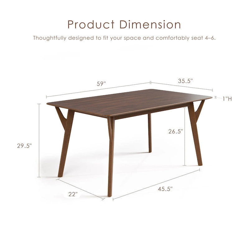 Ensemble de table à manger en bois 7 pièces Beck Mid-century de Furniture of America