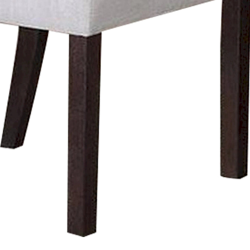 Chaise de salle à manger en bois de 66 cm (26 pouces) avec dossier rembourré capitonné, lot de 2, blanche