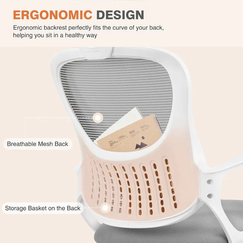 Chaise de bureau ergonomique, chaise de bureau à dossier haut avec appui-tête, chaise de bureau pivotante en maille pour ordinateur à domicile