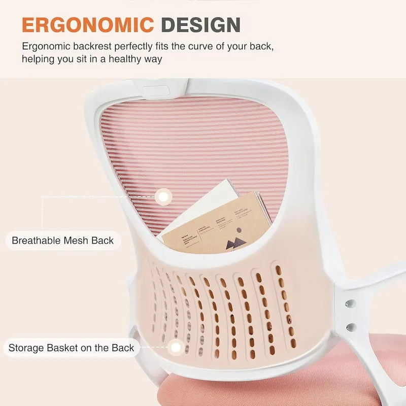 Chaise de bureau ergonomique, chaise de bureau à dossier haut avec appui-tête, chaise de bureau pivotante en maille pour ordinateur à domicile