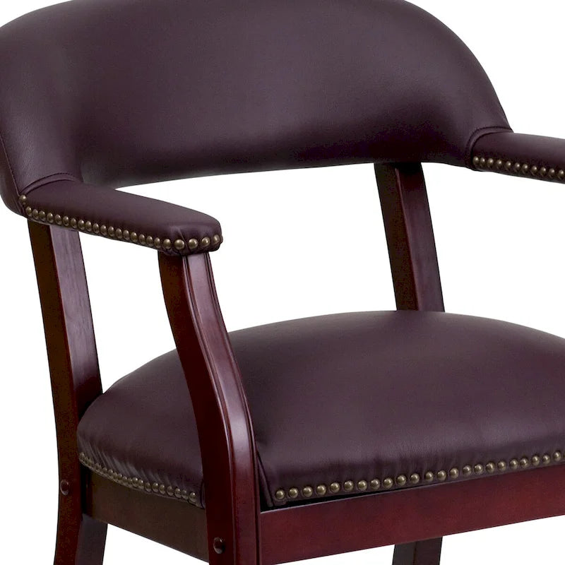 Chaise de conférence avec garniture cloutée décorative et roulettes