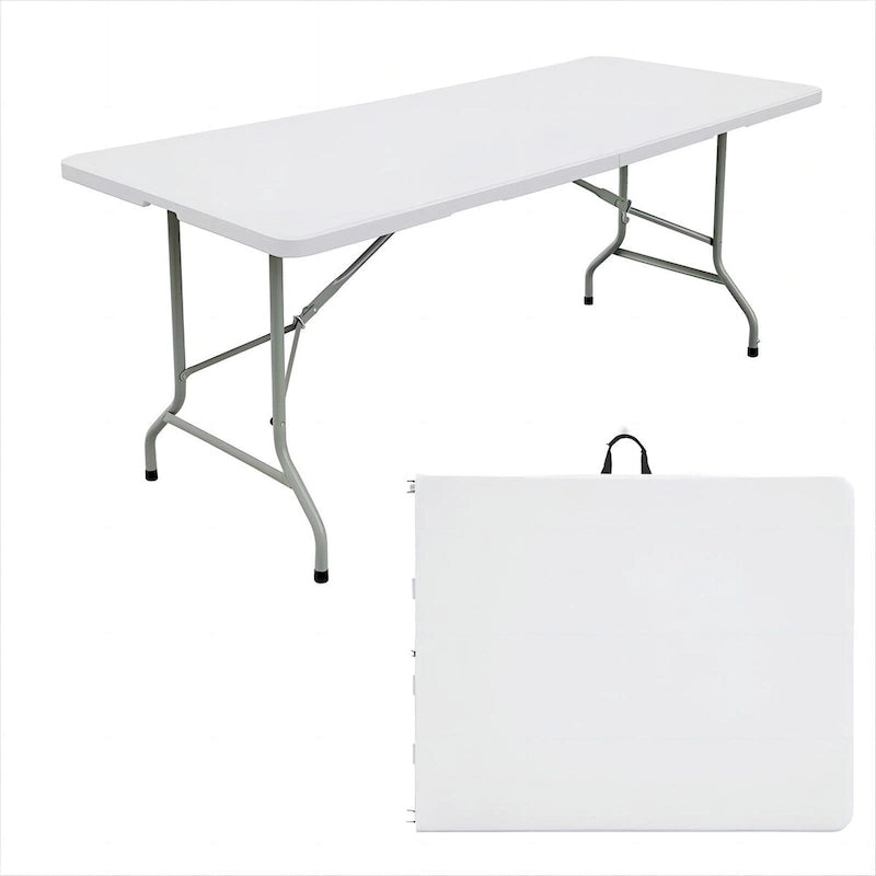 Table pliante rectangulaire en plastique blanc de 1,83 m (6 pi).