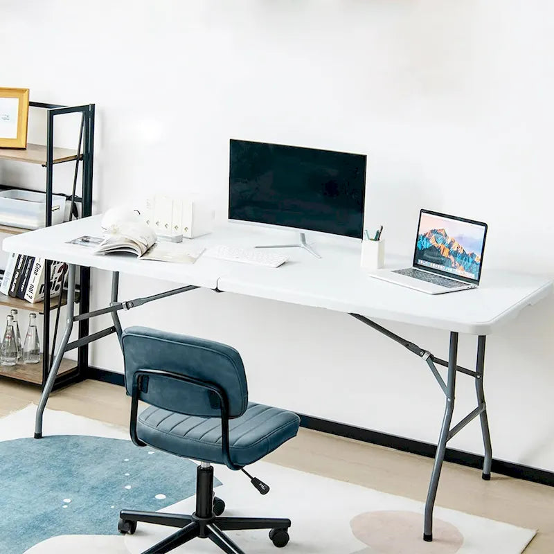 Table pliante rectangulaire en plastique blanc de 1,83 m (6 pi).