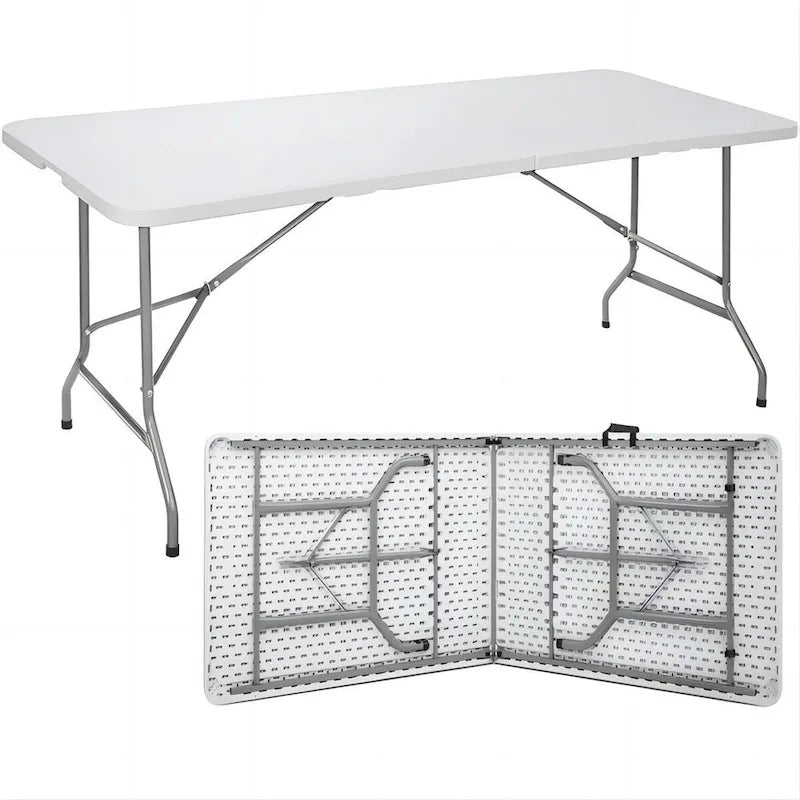 Table pliante rectangulaire en plastique blanc de 1,83 m (6 pi).