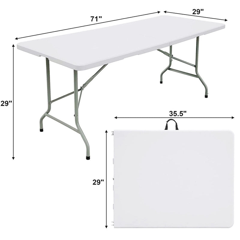 Table pliante rectangulaire en plastique blanc de 1,83 m (6 pi).